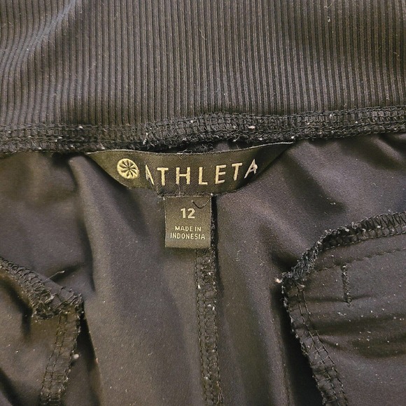 Athleta Brooklyn Ankle Pant Black Pull On Stretch Waist and Side Panels Size 12 - Picture 7 of 14